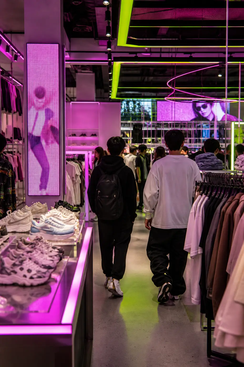 Gen-Z fashion floor in a mall