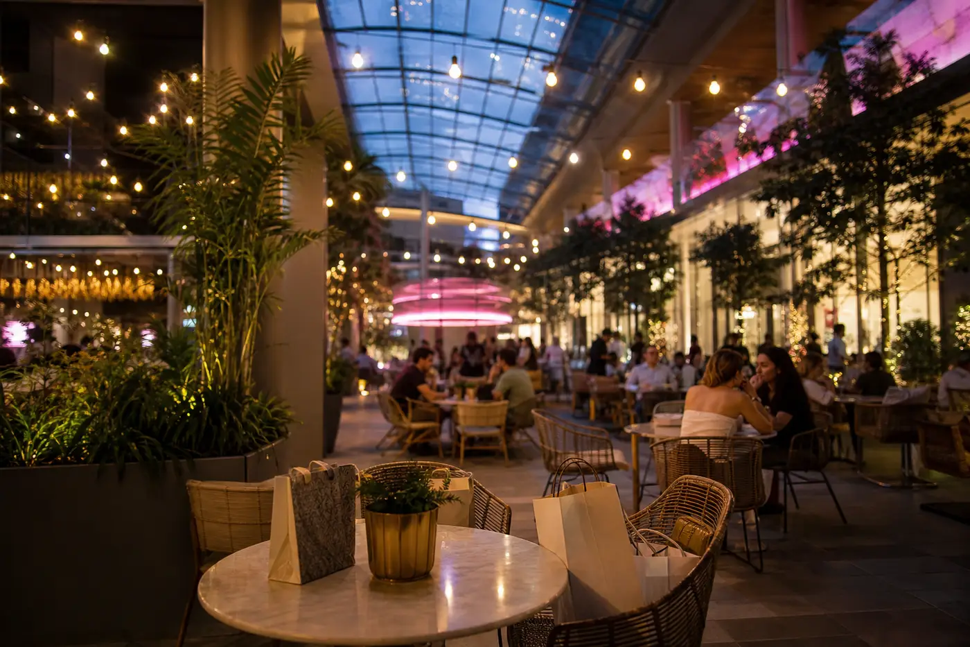 Mall food court and hangout terrace